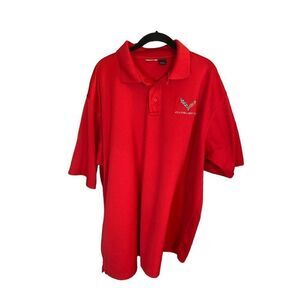 Corvette polo men’s plus size red short sleeve shirt, size 2X